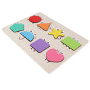 Wooden Geometric Block Board - Color & Shape Puzzle Baby Toddler Sorting & Stacking Game Early Developmental Toy