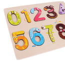 Children Wooden Creative Cartoon Number Blocks Board - 0 - 9 Educational Toy Early Math Teaching Aids