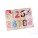 Children Wooden Creative Cartoon Number Blocks Board - 0 - 9 Educational Toy Early Math Teaching Aids