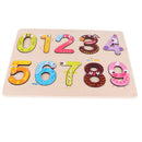 Children Wooden Creative Cartoon Number Blocks Board - 0 - 9 Educational Toy Early Math Teaching Aids