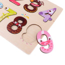 Children Wooden Creative Cartoon Number Blocks Board - 0 - 9 Educational Toy Early Math Teaching Aids
