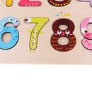 Children Wooden Creative Cartoon Number Blocks Board - 0 - 9 Educational Toy Early Math Teaching Aids