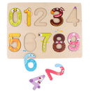 Children Wooden Creative Cartoon Number Blocks Board - 0 - 9 Educational Toy Early Math Teaching Aids
