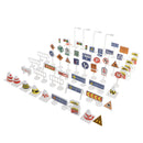 56 pieces Kids Block Street Traffic Signs Kid Children's Educational Toy for Traffic Knowledge Learning Car & Train Scenery Playset Gift