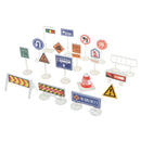 18 pieces Kids Block Street Traffic Signs Kid Children's Educational Toy for Traffic Knowledge Learning Car & Train Playset Gift