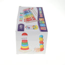 4PCS Wooden Educational Toy - Musical Xylophone/ Bead Maze/ Stacking Ring Tower/ Twisty Caterpillar Set for Baby Children Gift