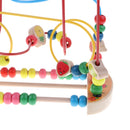 Wooden Around Beads Maze Roller Coaster Educational Toys for Toddler Kids Baby, Colors Shapes Puzzle Counting Games Gifts - Fruits