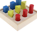 Wooden Geometry Ladder Block - Educational Materials Baby Early Learning Toys Color & Shapes Puzzle Gift