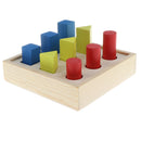 Wooden Geometry Ladder Block - Educational Materials Baby Early Learning Toys Color & Shapes Puzzle Gift