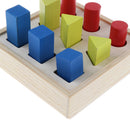 Wooden Geometry Ladder Block - Educational Materials Baby Early Learning Toys Color & Shapes Puzzle Gift