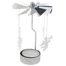 Metal Silver Angel Rotating Candle Holder Rotating Tea Light Candle Holder