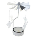Metal Silver Angel Rotating Candle Holder Rotating Tea Light Candle Holder