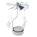 Metal Silver Angel Rotating Candle Holder Rotating Tea Light Candle Holder