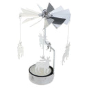 Silver Reindeer Rotating Candle Holder Rotating Tea Light Candle Holder