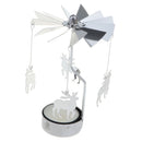 Silver Reindeer Rotating Candle Holder Rotating Tea Light Candle Holder
