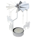 Silver Reindeer Rotating Candle Holder Rotating Tea Light Candle Holder