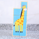 Chunky Wooden Puzzle Giraffe ,Elephant, Lion, Tiger, Hippo, Zebra for Kids