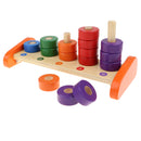 Wooden Colorful 5 Column Ring Blocks Stacking Mathematics Number Counting Learning Education Toy