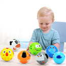 Cute Inertia Nodding Tumbler Animal Doll Wiggle & Crawl Rustling Ball Toy Ring Bell Crawling Early Educational - frog