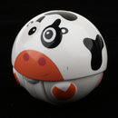 Cute Inertia Nodding Tumbler Animal Doll Wiggle & Crawl Rustling Ball Toy Ring Bell Crawling Early Educational - cow