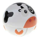 Cute Inertia Nodding Tumbler Animal Doll Wiggle & Crawl Rustling Ball Toy Ring Bell Crawling Early Educational - cow