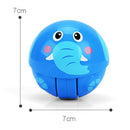 Cute Inertia Nodding Tumbler Animal Doll Wiggle & Crawl Rustling Ball Toy Ring Bell Crawling Early Educational - elephant
