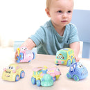 6 Pieces Cartoon Animals Inertia Push & Go Toy Rustling Cars Bus Train Aircraft Taxi Set for Baby Infant Play