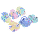 6 Pieces Cartoon Animals Inertia Push & Go Toy Rustling Cars Bus Train Aircraft Taxi Set for Baby Infant Play