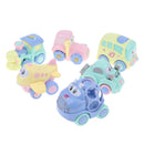 6 Pieces Cartoon Animals Inertia Push & Go Toy Rustling Cars Bus Train Aircraft Taxi Set for Baby Infant Play