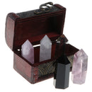 Box Of 5 pieces Crystal Obsidian Quartz Amethyst for Energy Health Cultivation Rock & Mineral Collection Specimens Geology Science Kit Earth Toy
