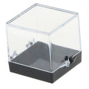 3x3x3.5cm Transparent Dustproof Display Case with Balck Base For Rock & Mineral Collection