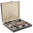 Rock & Mineral Collection - Igneous Rock Set Geology Specimens Earth Science Educational - Wooden Box Of 30 pieces Assorted Magmatic Rocks