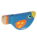 Creative Coloured Drawing Blue Bird Whistle Wooden Musical Toy for Kid