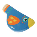 Creative Coloured Drawing Blue Bird Whistle Wooden Musical Toy for Kid