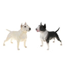 Plastic Realistic Bull Terrier Action Figure Pet Dog Model Wildlife Jungle Animals Playset Eduactional Toys Kids Child Collectibles - White