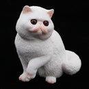 Plastic Realistic Persian Cat Action Figure Kitten Pet Model Wildlife Jungle Animals Playset Eduactional Kids Child Toys Collectibles - White