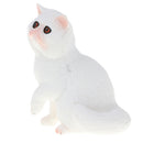Plastic Realistic Persian Cat Action Figure Kitten Pet Model Wildlife Jungle Animals Playset Eduactional Kids Child Toys Collectibles - White