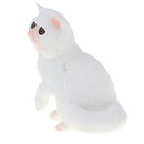 Plastic Realistic Persian Cat Action Figure Kitten Pet Model Wildlife Jungle Animals Playset Eduactional Kids Child Toys Collectibles - White