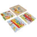 Children Early Education Wooden Multi-layer Story Jigsaw Puzzle Blocks Kids Intelligence Game Toy