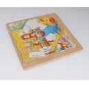Children Early Education Wooden Multi-layer Story Jigsaw Puzzle Blocks Kids Intelligence Game Toy