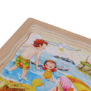 Children Early Education Wooden Multi-layer Story Jigsaw Puzzle Blocks Kids Intelligence Game Toy