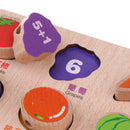 2-in-1 Wooden Cartoon Jigsaw Puzzles Blocks Board & Beads Threading Educational Toy Play Activity- Fruits