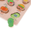 2-in-1 Wooden Cartoon Jigsaw Puzzles Blocks Board & Beads Threading Educational Toy Play Activity- Fruits