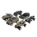 6 Pieces Kids Toy Model Alloy Diecast Car 1:64 Vehicle Model Set Collection Gift - Army Cars