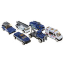 6 Pieces Kids Toy Model Alloy Diecast Car 1:64 Vehicle Model Set Collection Gift - Police Cars