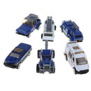 6 Pieces Kids Toy Model Alloy Diecast Car 1:64 Vehicle Model Set Collection Gift - Police Cars