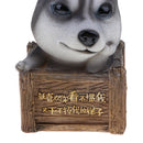 Resin Husky Money Box Money Jar Money Box Piggy Bank Coin Bank , Puppy Dog Figure Kid Toy Statue Pet Model Gift Desktop Decor