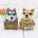 Resin Husky Money Box Money Jar Money Box Piggy Bank Coin Bank , Puppy Dog Figure Kid Toy Statue Pet Model Gift Desktop Decor