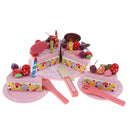 Wooden Merry Christmas Fruit Birthday Cake & Tableware Playsets Play Food Kids Fun Cutting Toy Kitchen Role Pretend Play Cooking