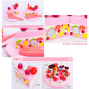 Wooden Merry Christmas Fruit Birthday Cake & Tableware Playsets Play Food Kids Fun Cutting Toy Kitchen Role Pretend Play Cooking